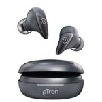 pTron Bassbuds Wave TWS Earbuds, TruTalk AI-ENC Calls, Melodic Sound, 40Hrs Playtime, Low-Latency Movie/Music Modes, Snug-Fit, in-Ear BTv5.3 Wireless Headphones & Type-C Charging & IPX4 (Light Grey)