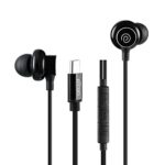 pTron Boom Buddy in-Ear Wired Earphones with Mic, Type-C Audio Connector, Immersive Stereo Sound with Deep Bass, 14mm Large Dynamic Drivers & 1.2M Nylon Braided Cable (Jet Black)