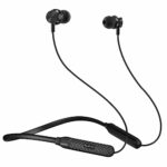 pTron Tangent Duo in-Ear Wireless Headphones with Mic, 13mm Driver, Bluetooth V5.2, Dual Device Pairing, Fast Charging Type-C Wireless Neckband, Voice Assistant & IPX4 Water Resistant (Jet Black)