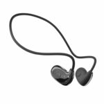 pTron Tangent Play Open Ear Wireless Neckband with Mic,14Hrs Playtime,Safebeats Design Ear Health&Comfort,Bluetooth V5.3 Wireless Headphones,Touch Control,Type-C Fast Charge&Ipx5(Pearl Black)