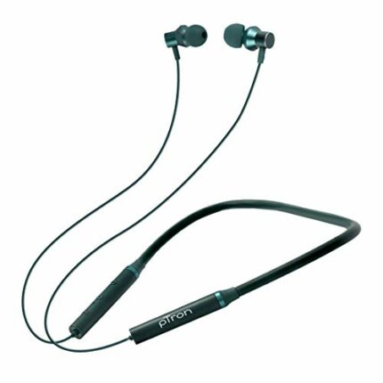 pTron Tangentbeat in-Ear Bluetooth Wireless Headphones with Mic, Punchy Bass, 10mm Drivers, Clear Calls, Dual Pairing, Fast Charging, Magnetic Buds, Voice Assist. & IPX4 Wireless Neckband (Dark Green)