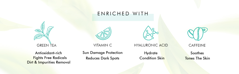 vitamin C sun damage protection skin conditioning caffeine tones skin skin nurturing ingedients acid