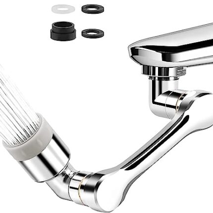 1080° Degree Swivel Aerator Rotatable Multi-Functional Extension Faucet, Extender for Taps, Tap Extender for Kitchen Sink And Wash Basin with 2 Modes Splash Extension Faucet Filter