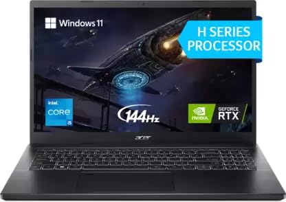 Acer Aspire 7 Intel Core i5 12th Gen 12450H - (16 GB/512 GB SSD/Windows 11 Home/4 GB Graphics/NVIDIA GeForce RTX 3050/144 Hz) A715-76G Gaming Laptop (15.6 Inch, Charcoal Black, 2.1 Kg)