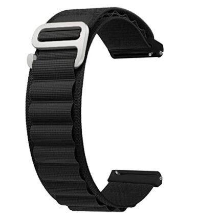 ACM Watch Strap Nylon Loop Compatible with Samsung Galaxy Watch Active 2 44mm Smartwatch Sports Hook Band Black