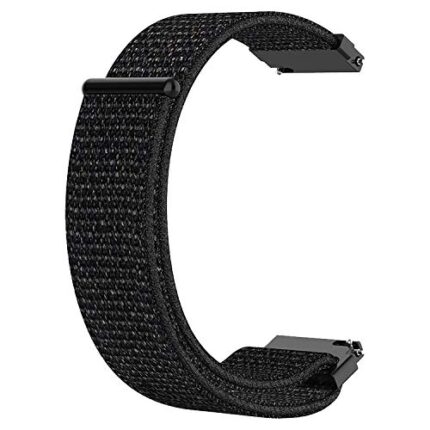 ACM Watch Strap Nylon Soft Loop 22mm compatible with Fossil Gen 5 The Carlyle Hr Smartwatch Sports Band Black