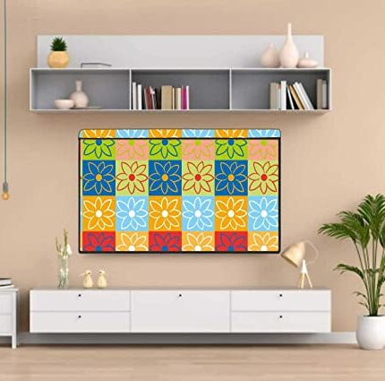 Wacky PVC Dustproof, Waterproof Printed LED TV Cover with Transparent Polythene Layer Compatible for 50 Inches Sony, Mi, Kodak LED TV (Multicolor)
