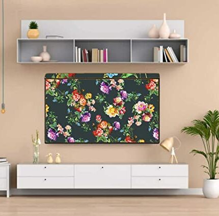 Wacky PVC Dustproof, Waterproof Printed LED TV Cover with Transparent Polythene Layer Compatible for 50 Inches Sony, Mi, Kodak LED TV (Multicolor)