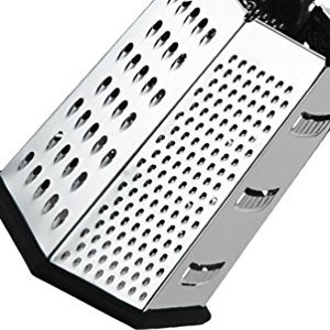  6 Sided Kitchen Cheese Grater & Shredder with Sharp Blades - Stainless Steel