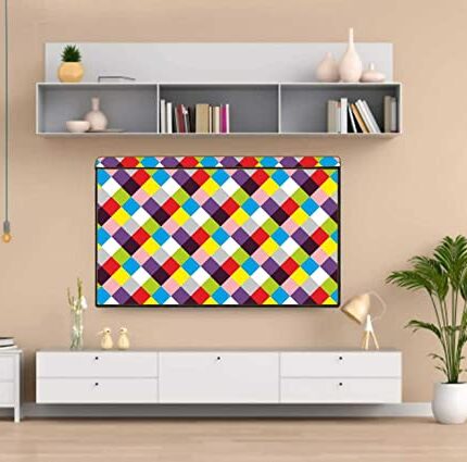 Wacky PVC Dustproof, Waterproof Printed LED TV Cover with Transparent Polythene Layer Compatible for 50 Inches Sony, Mi, Kodak LED TV (Multicolor)