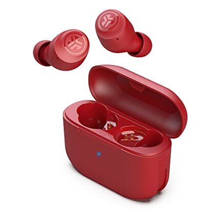 JLab Go Air Pop True Wireless Ear Buds Small Size - TWS Earbuds, Bluetooth Earphones with 32H Playtime, IPX4 Mini in Ear Headphones, USB Charging Case, Dual Connect, EQ3 Sound, Red