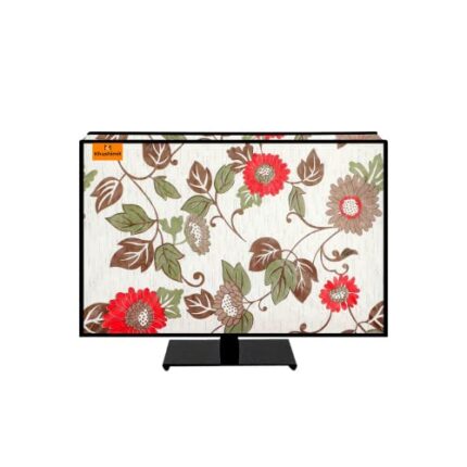 Khushimit® 55 Inch LED LCD Smart TV Cover Comes with Transparent 30 MM Polythene Layer Dust Free Printed Water/Oil proof Fabric Used Compatible for All Brand TV (55Inch) Model No. KM _55010