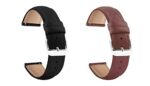 ACM Pack of 2 Watch Strap Leather Belt Compatible with Samsung Galaxy Watch Active 2 44mm Smartwatch Casual Classic Band (Black/Brown)