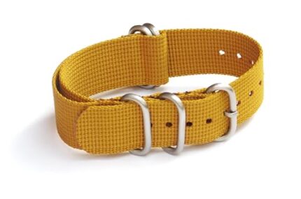 20mm Stech Nylon NATO Strap for Watch (Yellow/Haldiya) 5 Rings 25cms Length