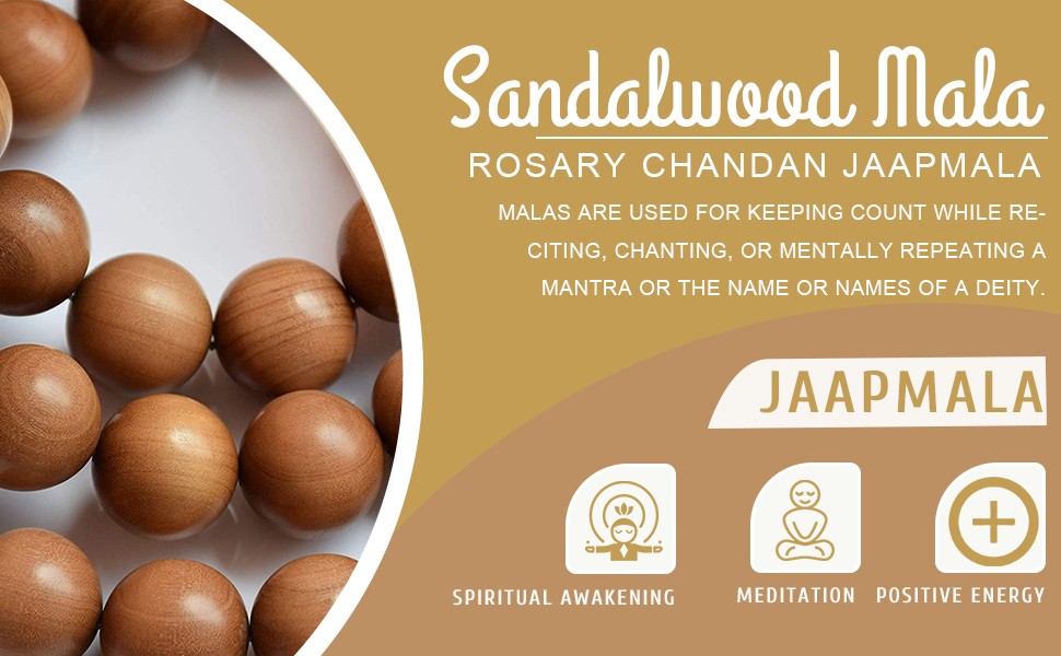 SPN-JGS RDKHandcrafted Original Lab Certified Fragrant Sandalwood Mala Rosary Chandan 