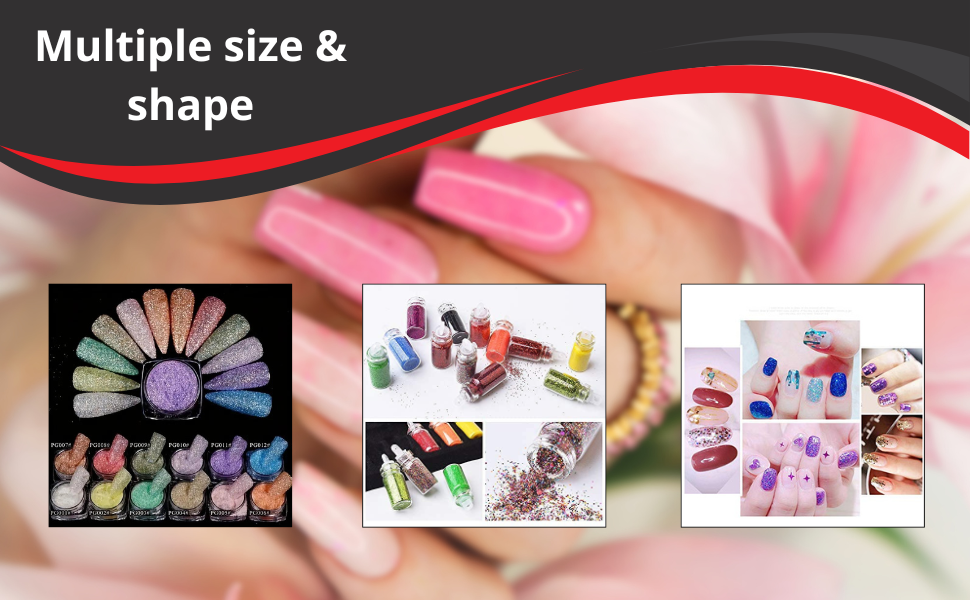 3D Glitter Powder Manicure Set of Nail Stickers