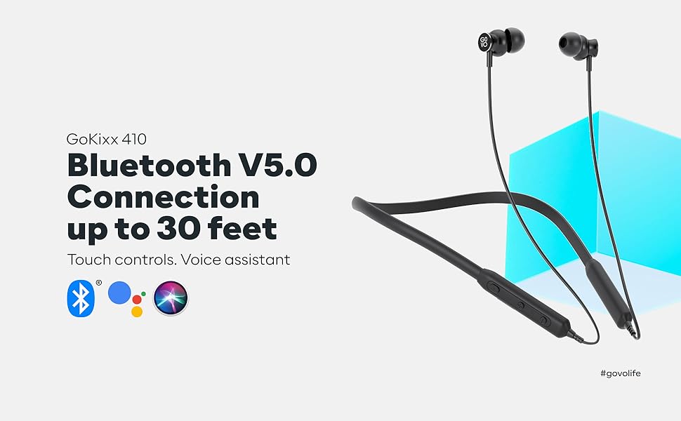 wireless Bluetooth earphones with touch control and voice assistant