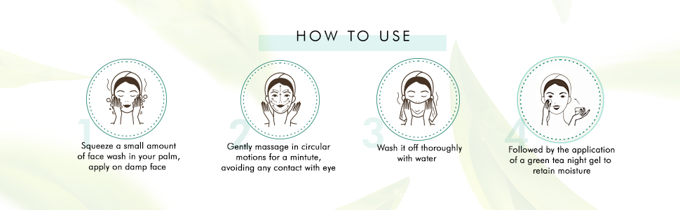  apply face massage circular motions rinse water pat dry