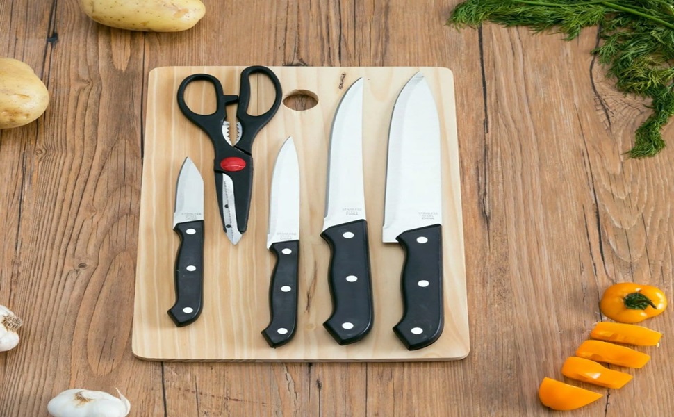 Wooden Vegetable Chopping Board with Knife 