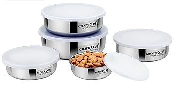 Steel Kitchen Containers Set With Airtight &amp;amp; Leak proof Lids