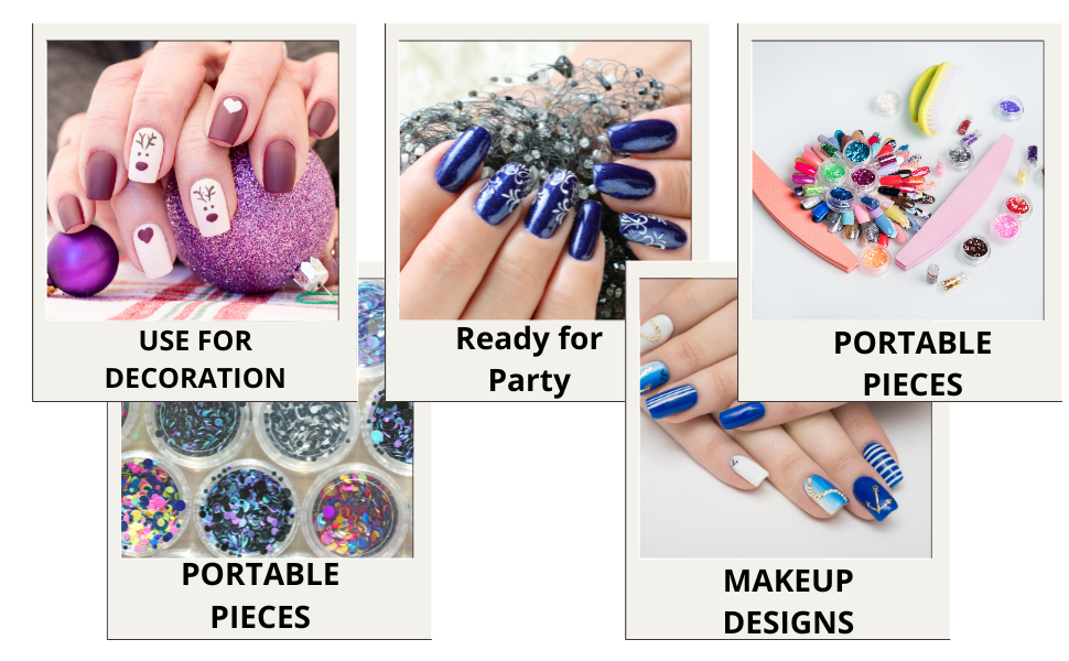 3D Glitter Powder Manicure Set of Nail Stickers/N