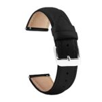 ACM Watch Strap Leather Belt 22mm Compatible with Noise Colorfit Pulse Buzz Smartwatch Casual Classic Band Black