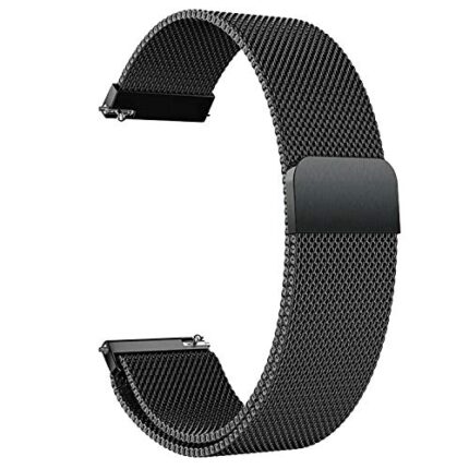 ACM Watch Strap Magnetic Loop 20mm compatible with Tagg Verve Neo Smartwatch Luxury Metal Chain Band Black