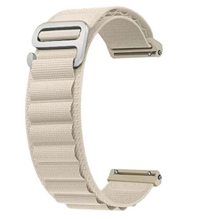 ACM Watch Strap Nylon Loop Compatible with Samsung Galaxy Watch 4 Classic 46mm Smartwatch Sports Hook Band White