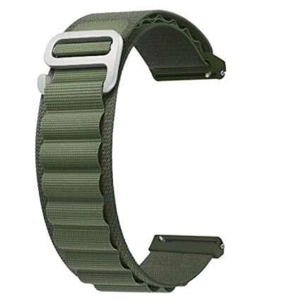 ACM Watch Strap Nylon Loop Compatible with Universal 20mm Size Replacement Strap Smartwatch Sports Hook Band Green