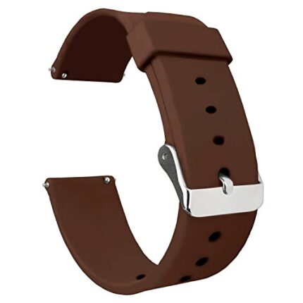 ACM Watch Strap Silicone Belt 20mm Compatible with Noise Color Fit Qube Smartwatch Casual Classic Band Brown