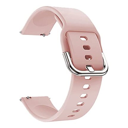 ACM Watch Strap Silicone Belt 20mm compatible with Fire-Boltt Beast Spo2 Bsw002 Smartwatch Sports Hook Band Creame Pink