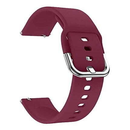 ACM Watch Strap Silicone Belt 20mm compatible with Timex Fit 2.0 Smartwatch Sports Hook Band Burgundy Purple