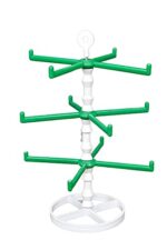 AGA 12 Branches Rotating Bangle Organizer -03 Steps With 04 Leaves Bangle Stand For Your Bangle Collections / Tree Shaped Bangle Holder For Dressing Table (Green)