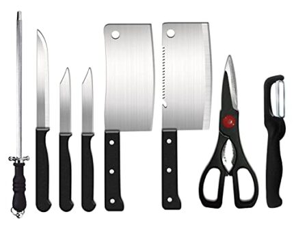 AJB Knife Set and Scissor, Piece Stainless Steel Kitchen Knife Knives Set with Knife Scissor, Knife Sets (8 Piece Include)