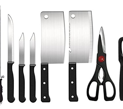 AJB Knife Set and Scissor, Piece Stainless Steel Kitchen Knife Knives Set with Knife Scissor, Knife Sets (8 Piece Include)