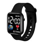 AMIGOS Digital Dial Waterproof Stylish and Fashionable Wrist Smart Watch LED Band for Kids, Rakhi, Colorful Cartoon Character Super Hero for Boys & Girls (Black)