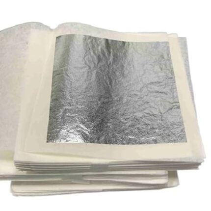 ASK VARK WALA Edible Silver Leaf 99.9% Pure Silver Leaf Varakh Foils 30pcs 6 x 4 for Sweets Deco, Cake Baking, Chocolate, Supari, Serums, Ayurvedic Medicine, Decoration, Beauty Face Kits, Painting Art Crafts (30)