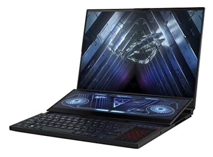 ASUS ROG Zephyrus Duo 16 Dual Screen Laptop, 16" (40.64 cm) UHD+/FHD+ 120Hz/240Hz/3ms, AMD Ryzen 9 6900HX, 16GB RTX 3080 Ti, Gaming Laptop (32GB/2TB SSD/Win 11/Office/Black/2.55 Kg), GX650RXZ-LB226WS