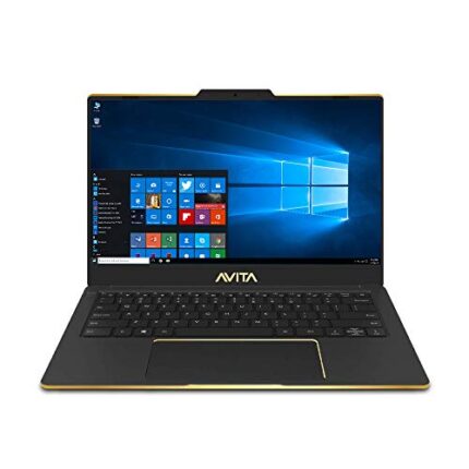 AVITA Liber NS14A8INF561-PAF Special Edition Intel 10th Gen Core i5-10210U 14 inches(35cm) Gaming, Business Laptop (8GB/512GB SSD/Windows 10 Home/Integrated UHD Graphics, 1.25kg), Golden Matt Black