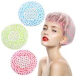 AVNISH Shower Cap For for Women Reusable Waterproof, Bathroom Shower Cap For Spa, Hair Treatment, Beauty Parlor (Multicolor) (Pack of 3)