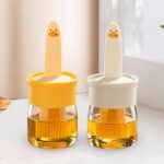 Abhaymart 2-in-1 Glass Olive Oil Dispenser with Silicone Basting Brush -Perfect for Cooking, BBQ, Grilling, Baking, and Air Frying -High Temperature Resistant Oil Bottle -Versatile Kitchen Tool(1 Pcs)