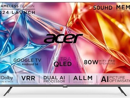 Acer 126 cm (50 inches) Super Series 4K Ultra HD Smart QLED Google TV AR50QDXGU2875AT (Black) 2024 Model