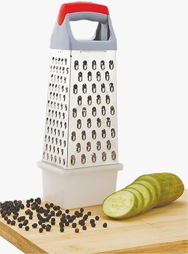 Ajanta Stainless Steel Slicer and Grater for Kitchen with Storage Container/Box, Silver