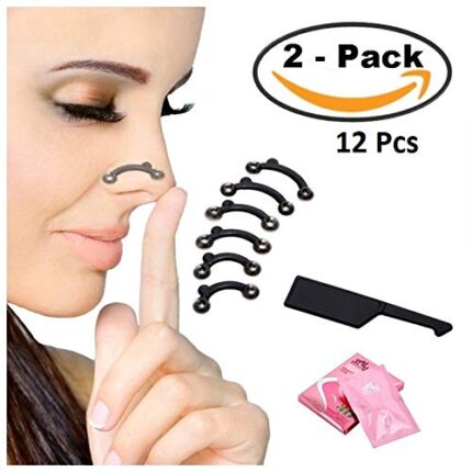 AlexVyan 3D 12Pcs(2 Set) in 3 Size Nose Up Lifting Shaping Bridge Nose Corrector Facial Beauty Nose Clip For Correcting Your Nose Clipper Beauty Tool Straightening Nose Shaper