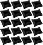 Arah Jewels 12 Pcs Black PU Leather Small Bracelet Watch Pillow Bangle Cushions for Jewelry Displays, (4x4 inch)