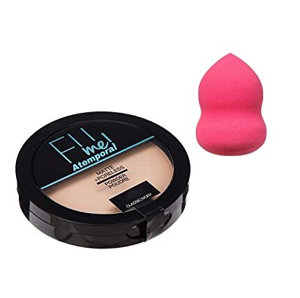 Atemporal Fit Me Compact Powder For All Skin Type, With Spf To Protect Skin From Sun, Absorbs Oil, Sweat And Helps You To Stay Fresh For Upto 12Hrs. & Matte Make Up Sponge Beauty Blender Puff,Beige