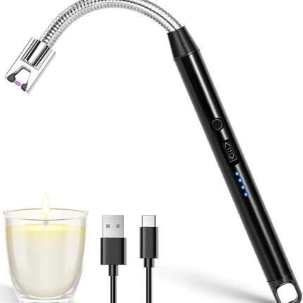 BELOXY Electric Lighter for Candles Rechargeable Electric Gas Lighter for Kitchen Plasma Lighter Flameless Windproof USB Lighter 360° Flexible Neck Arc Lighter for Diwali Fireworks