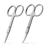 BEZOX Premium Nail Scissors 2PCS, Professional Curved and Stright Manicure Scissors - Multi-purpose Stainless Steel Beauty Grooming Scissor for Nail, Facial Hair, Eyebrow, Eyelash, Dry Skin