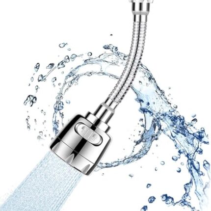 BOGOTA Kitchen Sink Tap Extendor Attachment Movable Kitchen Extender Head 360° Rotatable Faucet Sprayer without Stiffness | Water Saving Faucet Extender 2 Modes Faucet Head for Kitchen and Bathroom