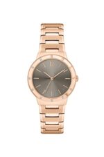 BOSS Breath Qtz Basic Slim Brown Round Dial Women's Watch|Ionic Plated Carnation Gold Steel Material|Gold Color Band - 1502651